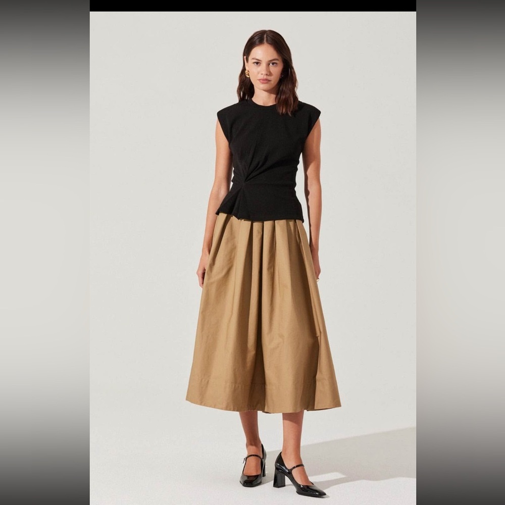 Astr flared midi skirt